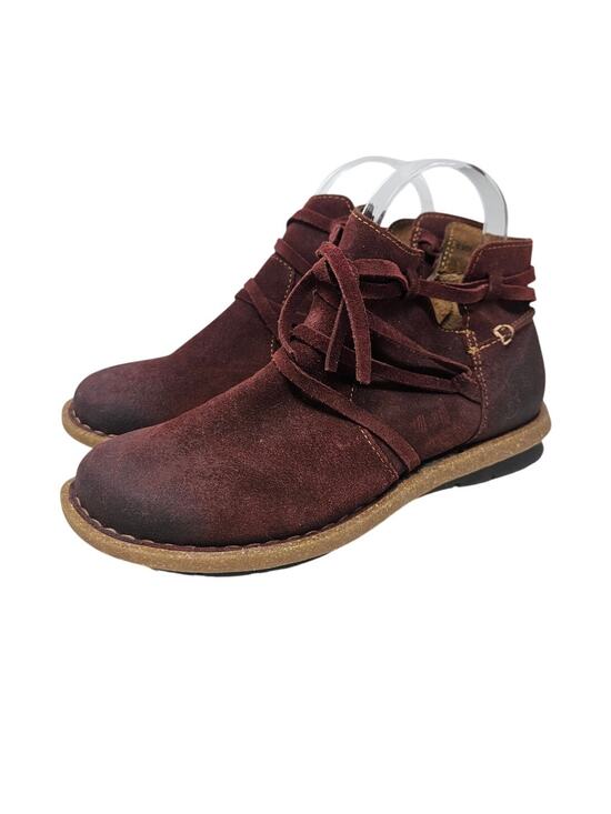 Born Shoes - Born Tarkiln 6.5 Burgundy Leather Ankle Boot Gorpcore Boho Casual Comfort
